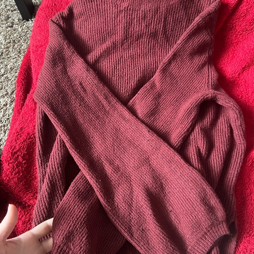 Ruby Moon Red Cowl Neck Sweater